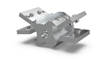 Rotor with straight cutting edges and fixed knives made of hardened stainless steel Rotor with straight cutting edges and fixed knives made of hardened stainless steel