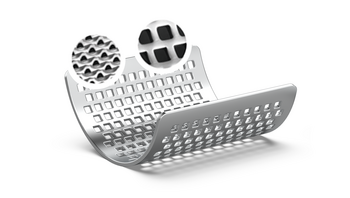 Sieve insert 0.25 mm trapezoidal perforation, made of stainless steel 316L Sieve insert 0.25 mm trapezoidal perforation, made of stainless steel 316L