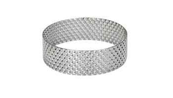 Sieve ring 0.08 mm trapezoidal perforation, made of stainless steel Sieve ring 0.08 mm trapezoidal perforation, made of stainless steel